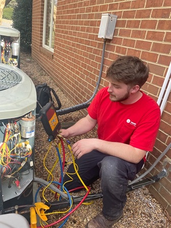 Outdoor HVAC unit installation